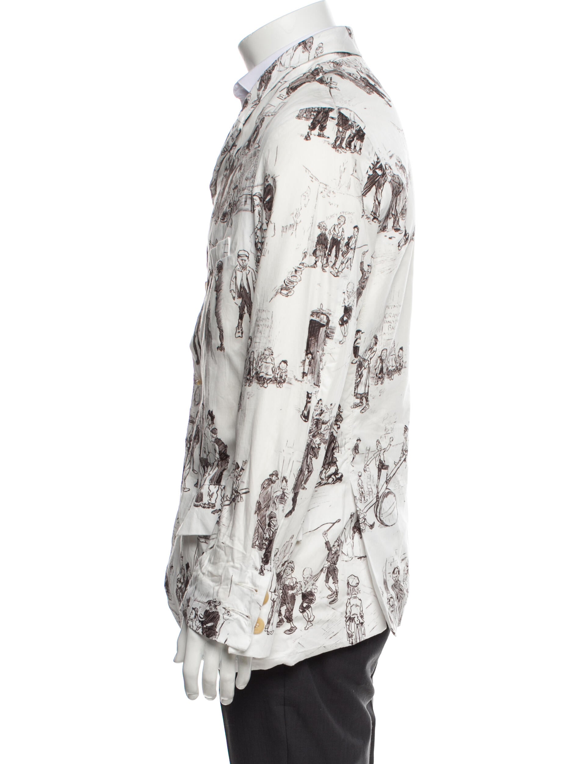 Paul Harnden Shoemakers 2021 Printed Blazer - White Suiting