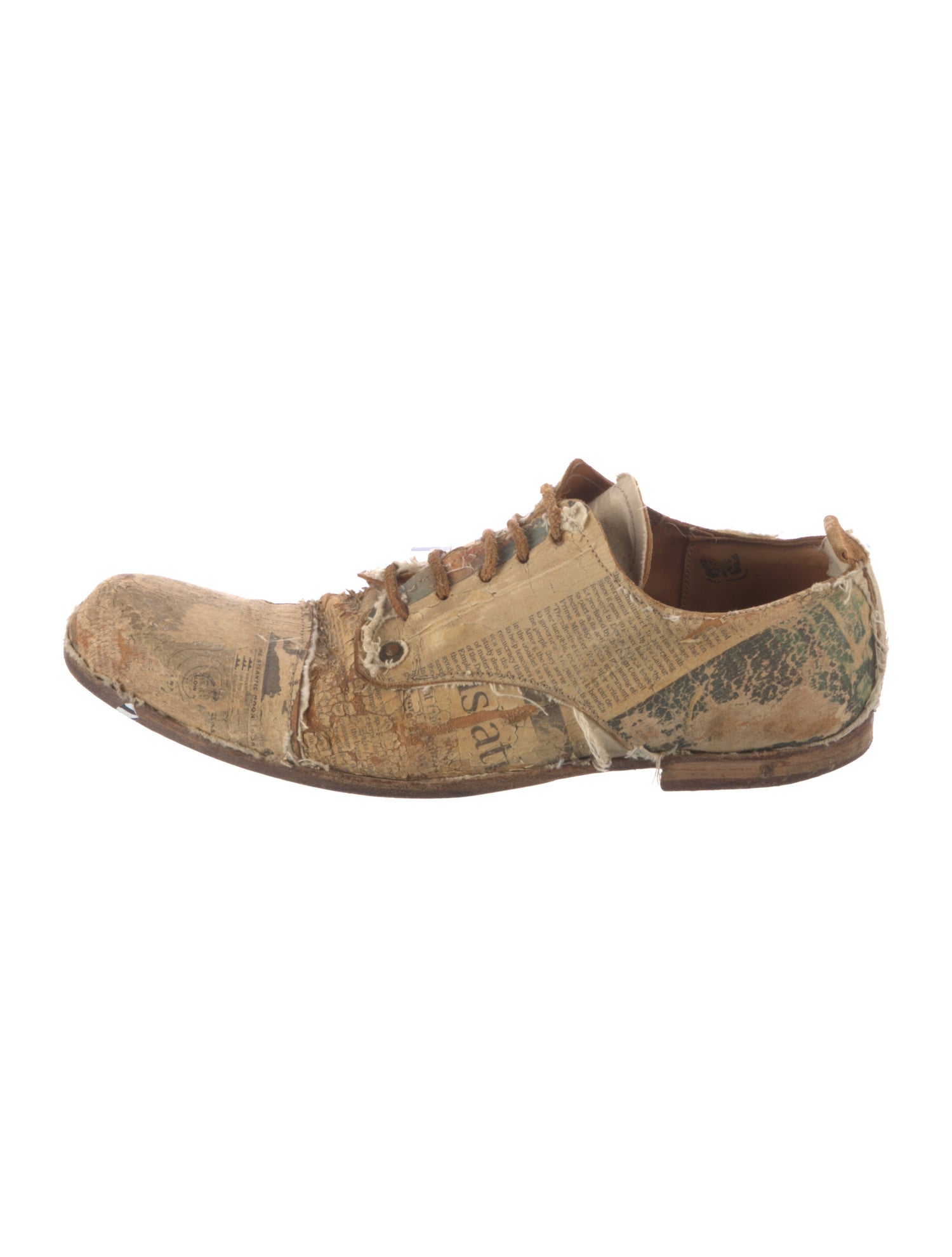 Paul Harnden Shoemakers Leather Printed Oxfords - Brown Oxfords