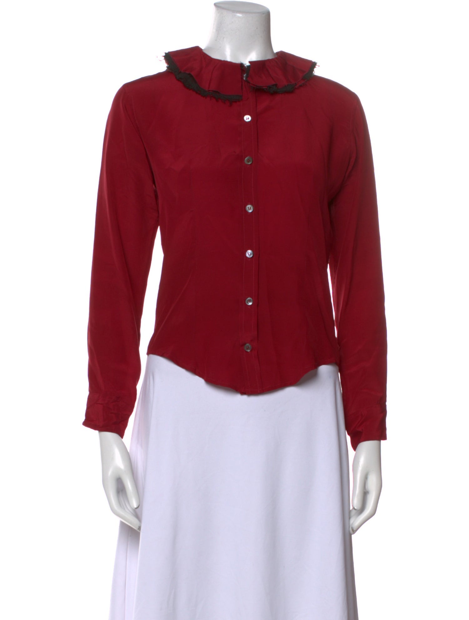 Paul Harnden Shoemakers Silk Mock Neck Button-Up Top