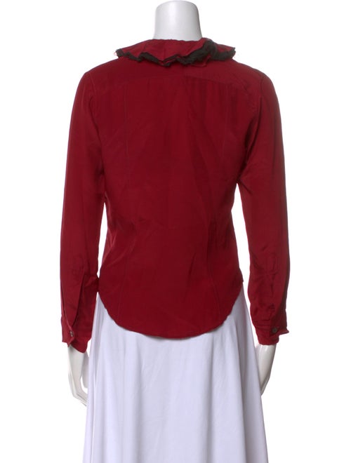 Paul Harnden Shoemakers Silk Mock Neck Button-Up Top