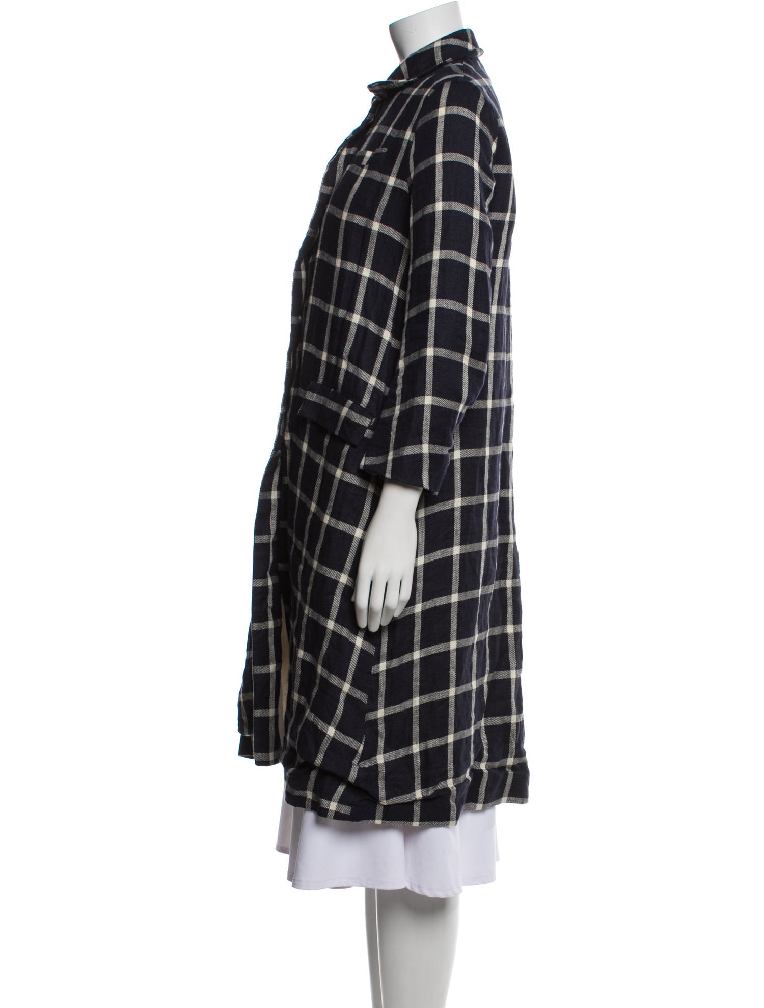 Paul Harnden Shoemakers Linen Plaid Print Coat