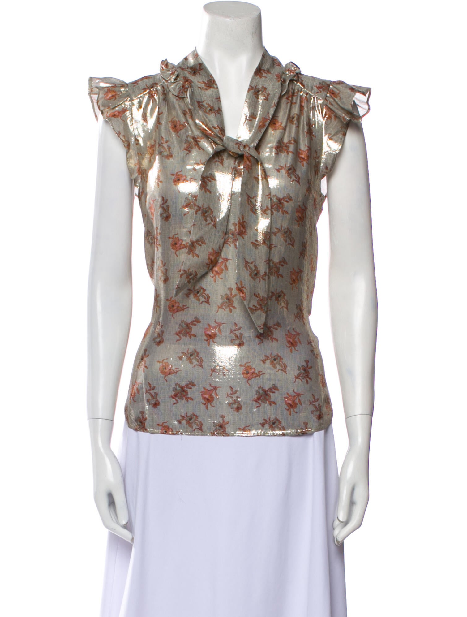 Paige Gamble Silk Floral Print Blouse