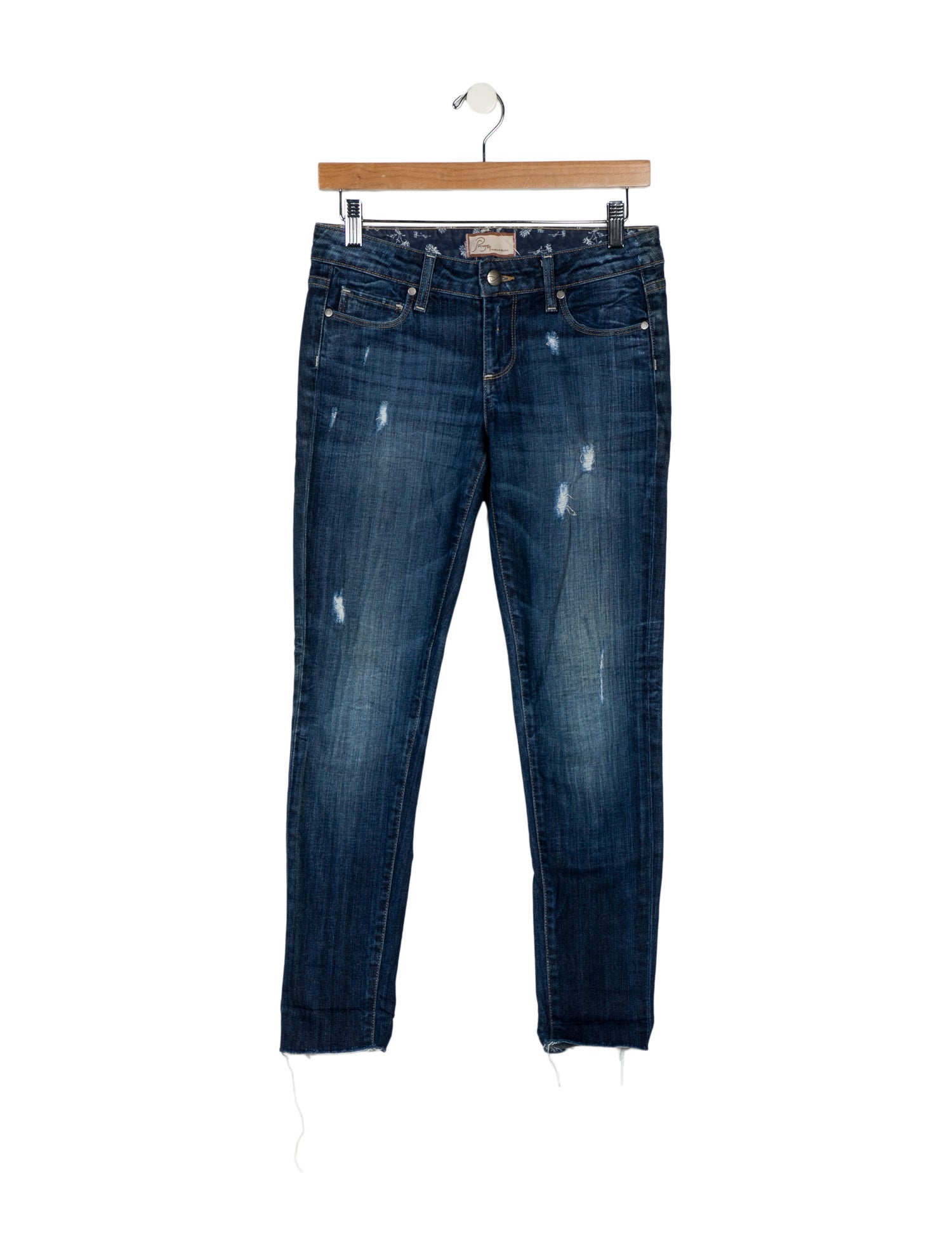 Paige Gamble Low-Rise Skinny Leg Jeans