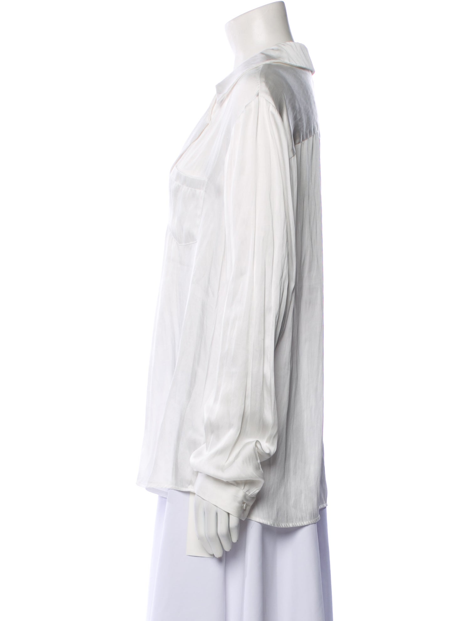 Paige Gamble V-Neck Long Sleeve Button-Up Top