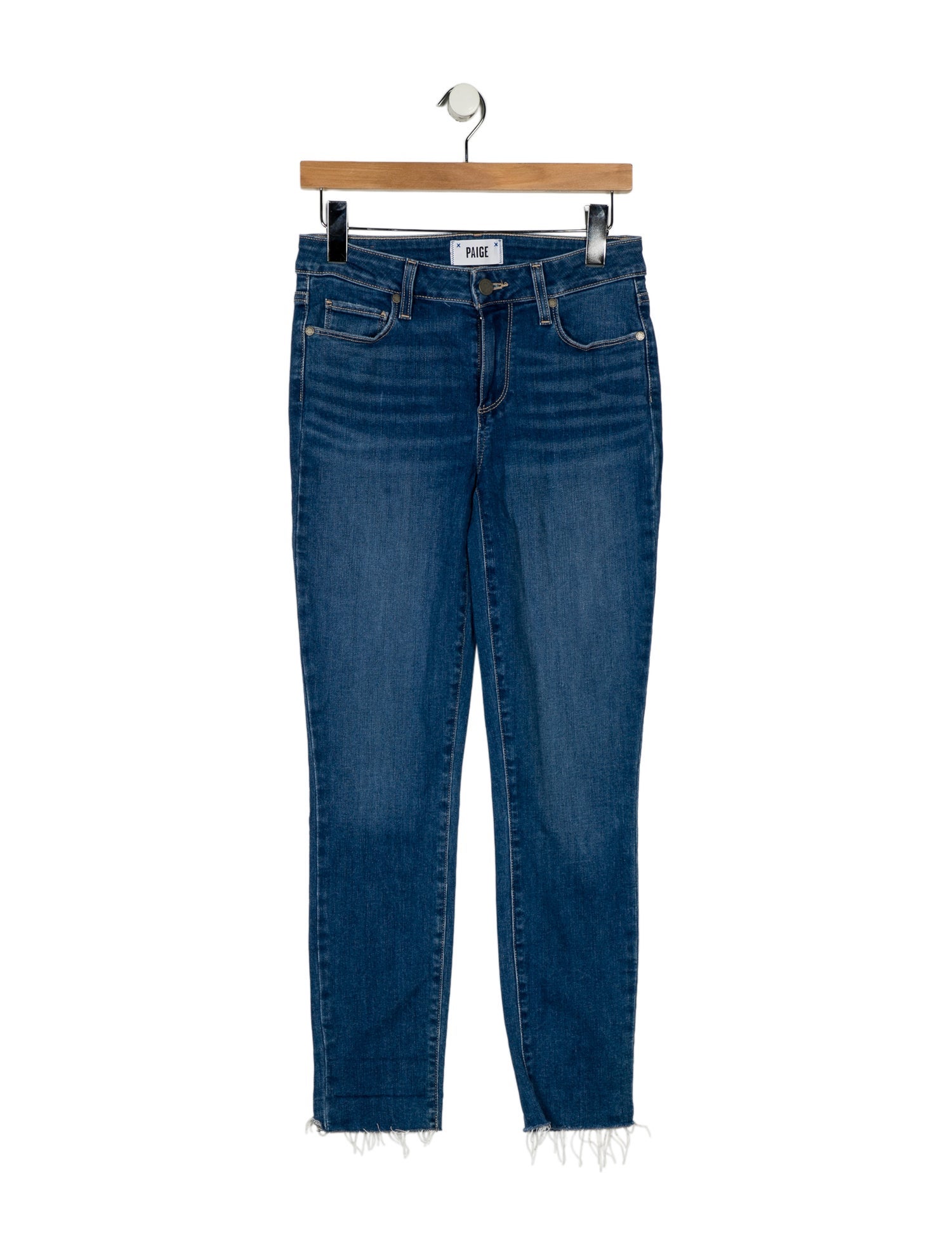 Paige Gamble Mid-Rise Straight Leg Jeans
