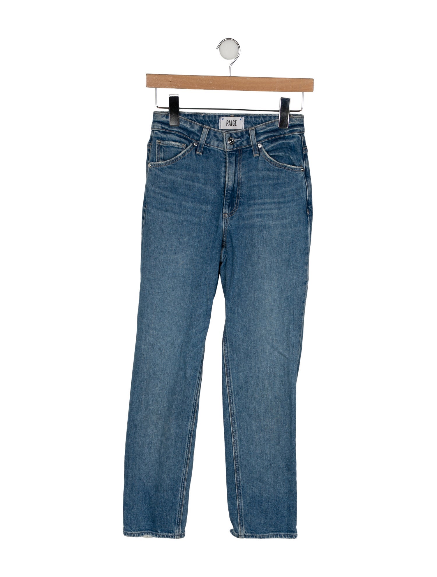 Paige Gamble Mid-Rise Straight Leg Jeans