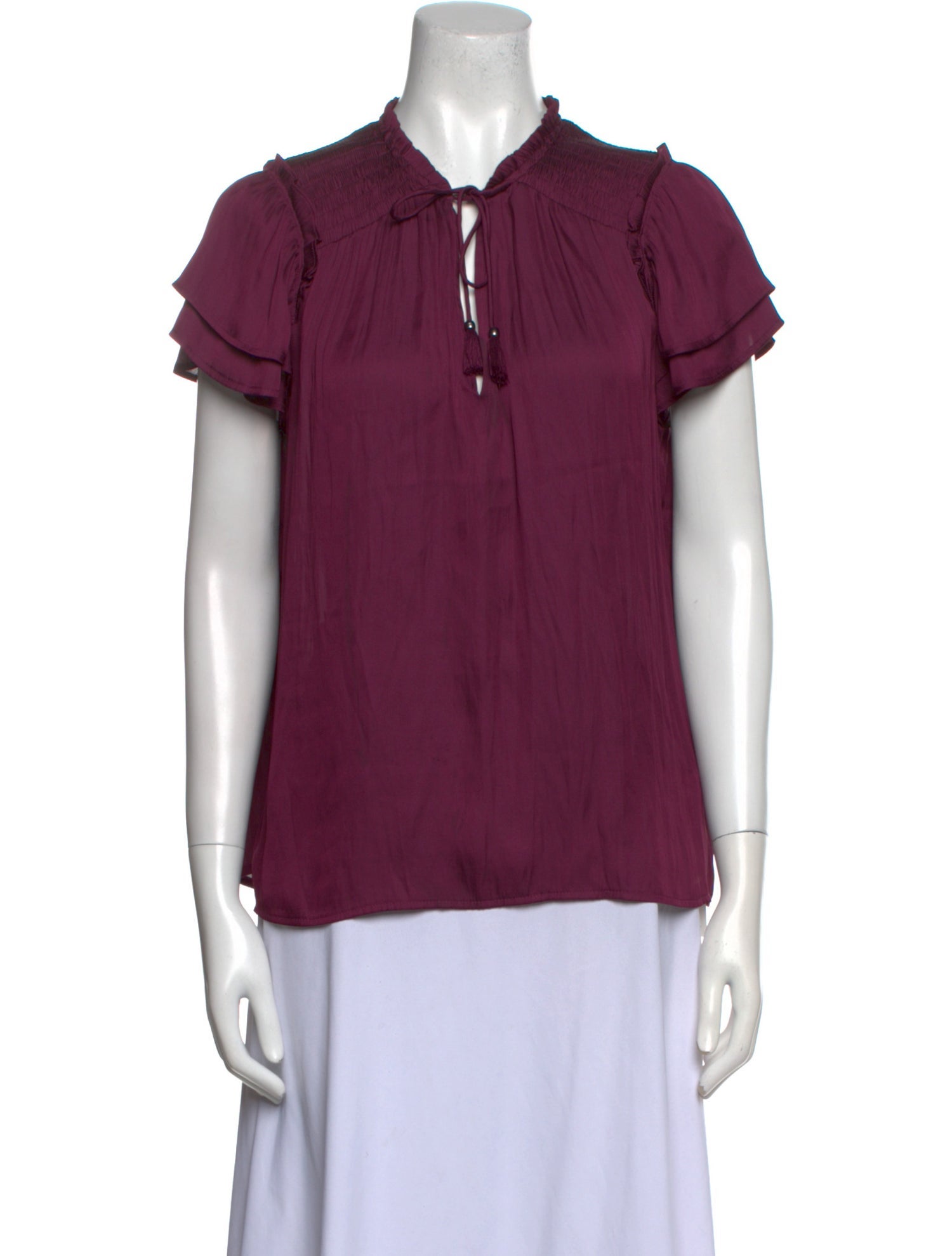 Paige Gamble Tie Neck Short Sleeve Top