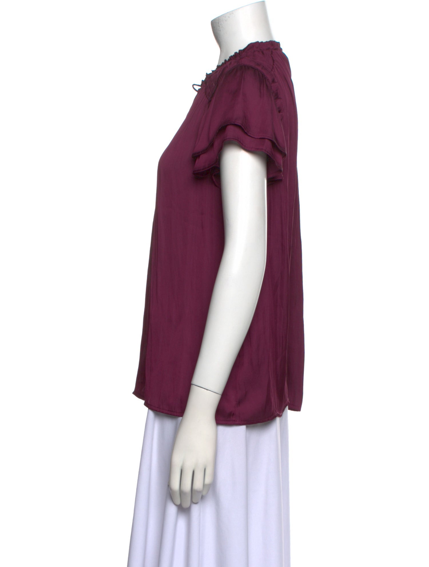 Paige Gamble Tie Neck Short Sleeve Top