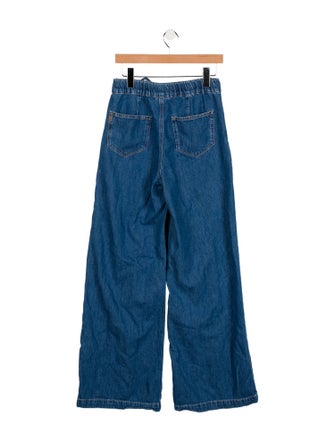 Paige Gamble Mid-Rise Wide Leg Jeans