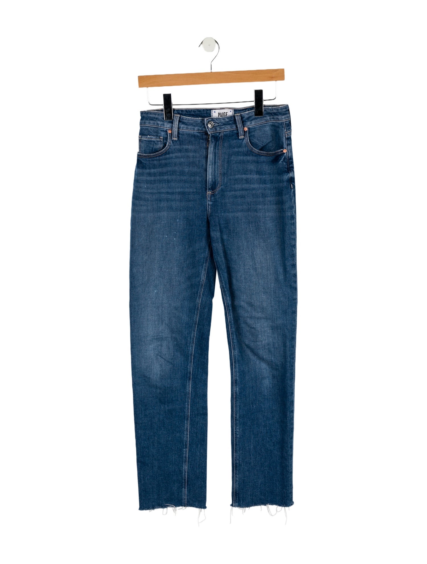 Paige Gamble Mid-Rise Straight Leg Jeans