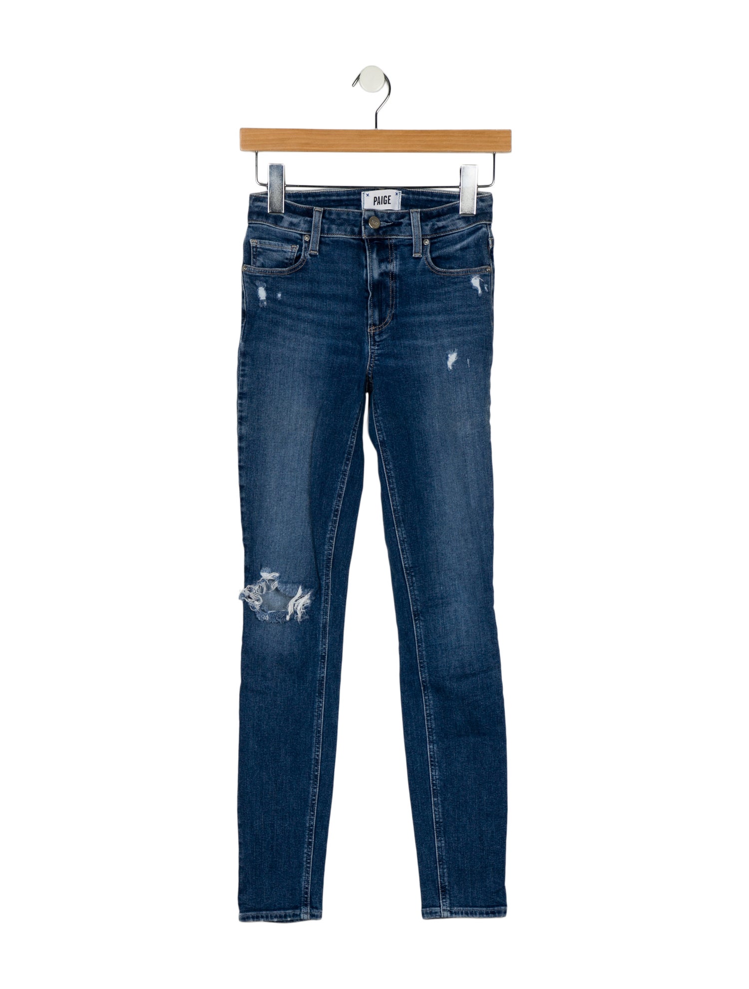 Paige Gamble Low-Rise Skinny Leg Jeans