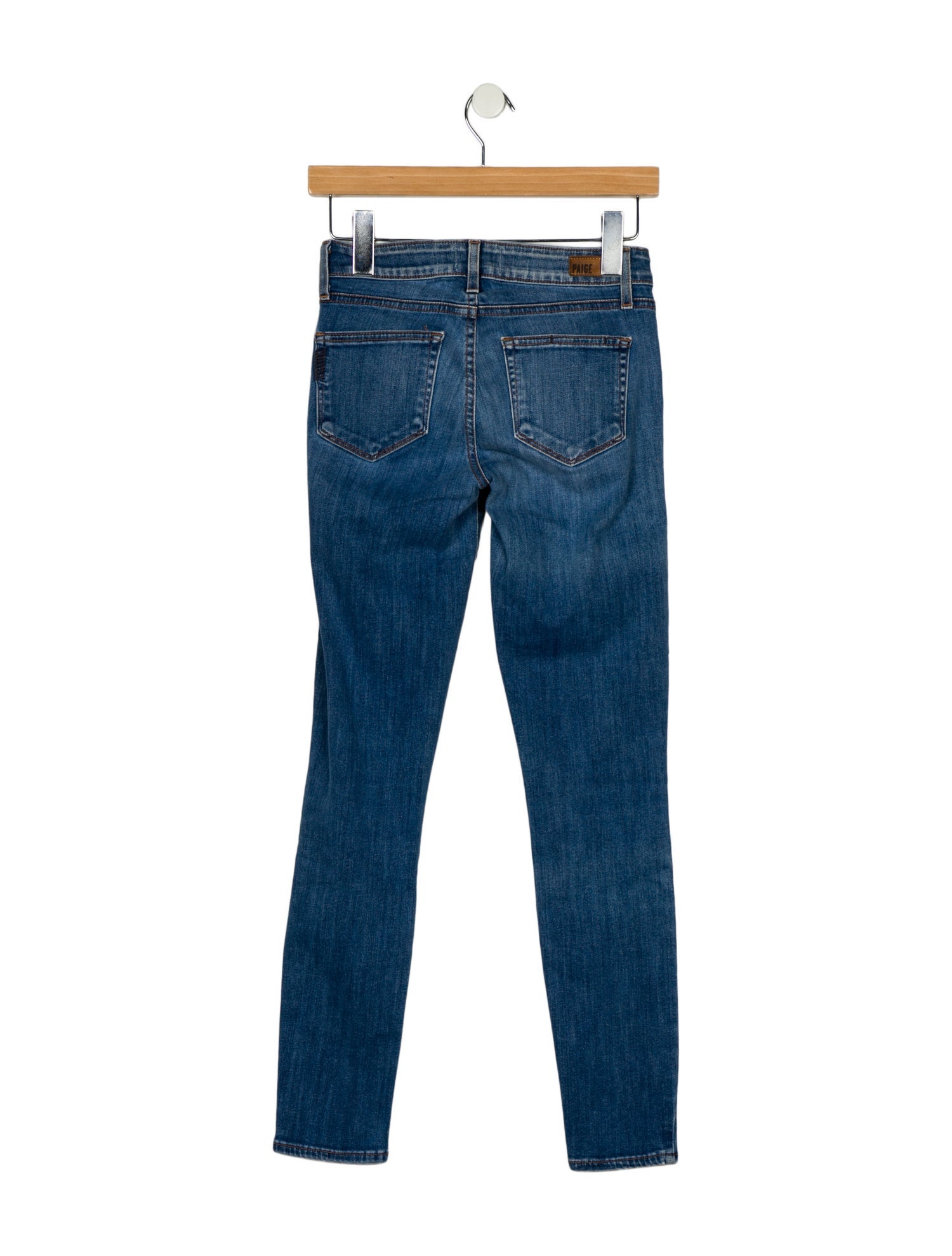 Paige Gamble Low-Rise Skinny Leg Jeans