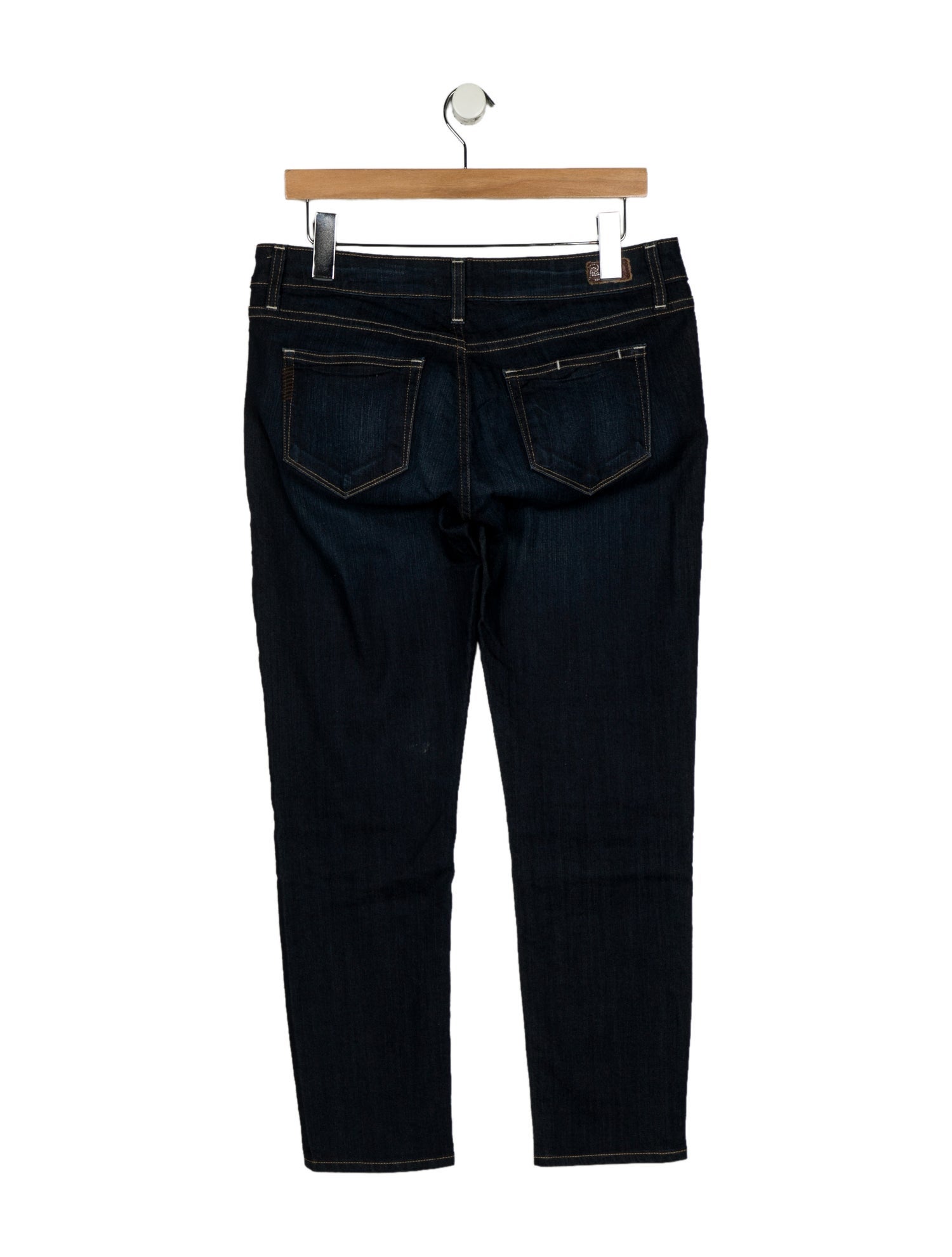 Paige Gamble Low-Rise Straight Leg Jeans