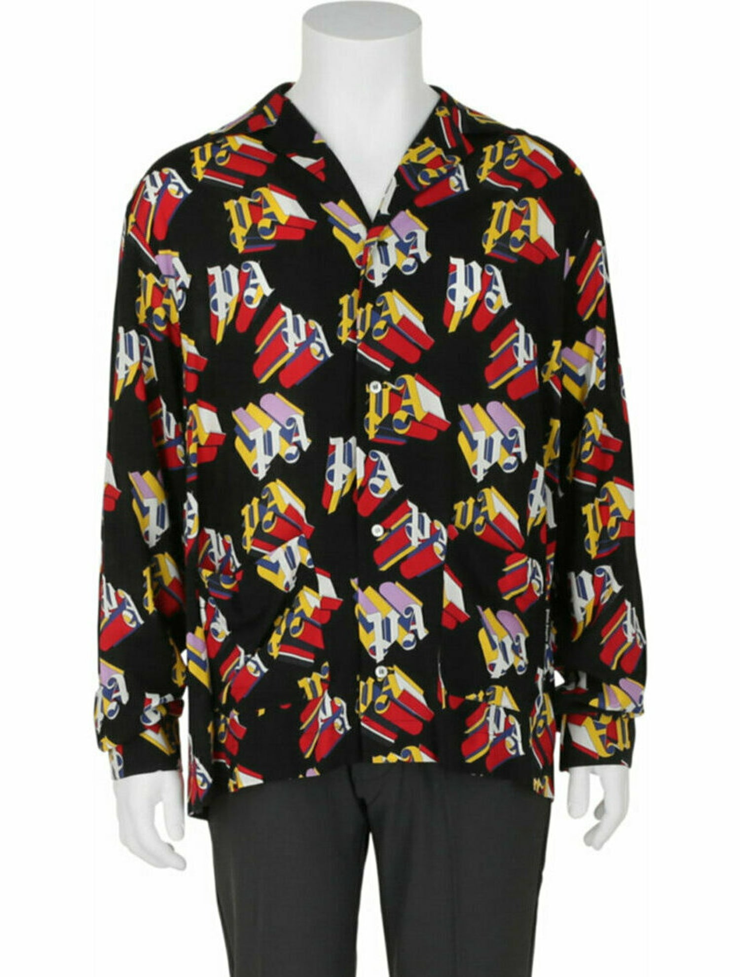 Palm Angels Graphic Print Button-Up Top w/ Tags