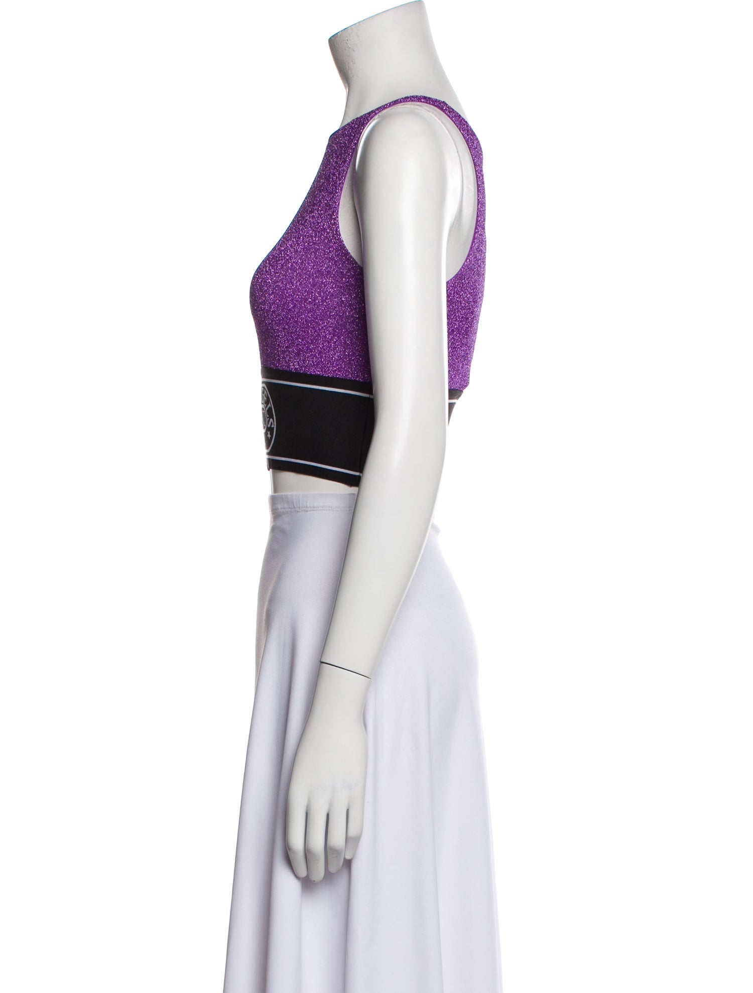 Palm Angels Graphic Print Bateau Neckline Crop Top w/ Tags