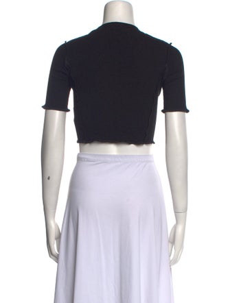 Palm Angels Graphic Print Crew Neck Crop Top