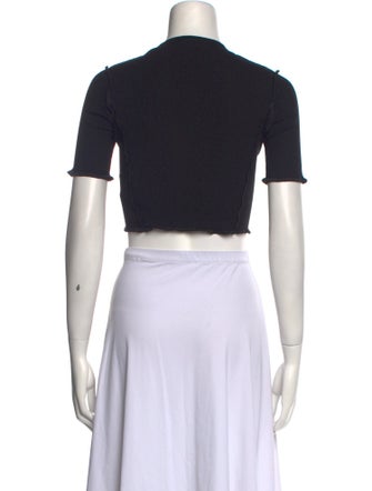 Palm Angels Graphic Print Crew Neck Crop Top