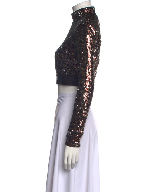 Palm Angels Turtleneck Long Sleeve Crop Top