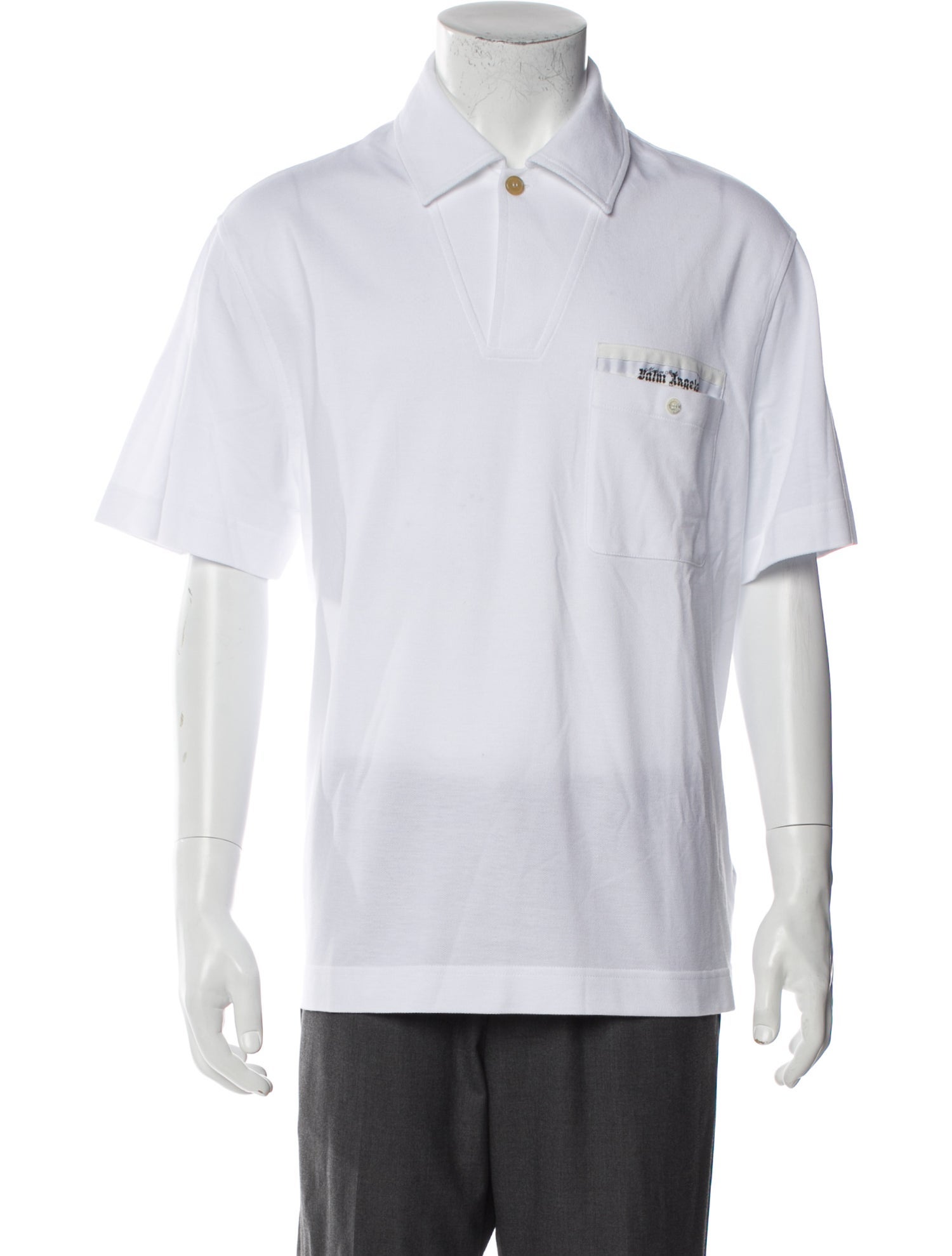 Palm Angels Collar Short Sleeve Polo Shirt