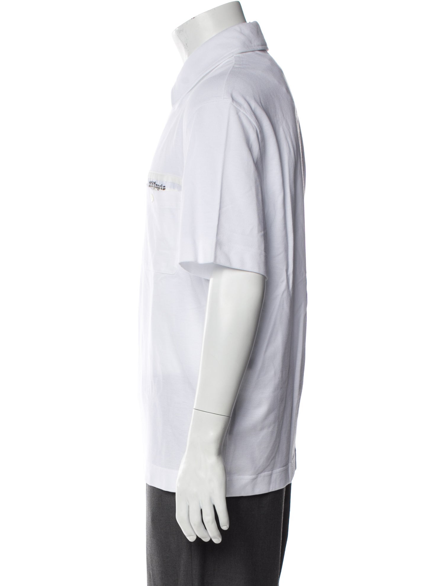 Palm Angels Collar Short Sleeve Polo Shirt