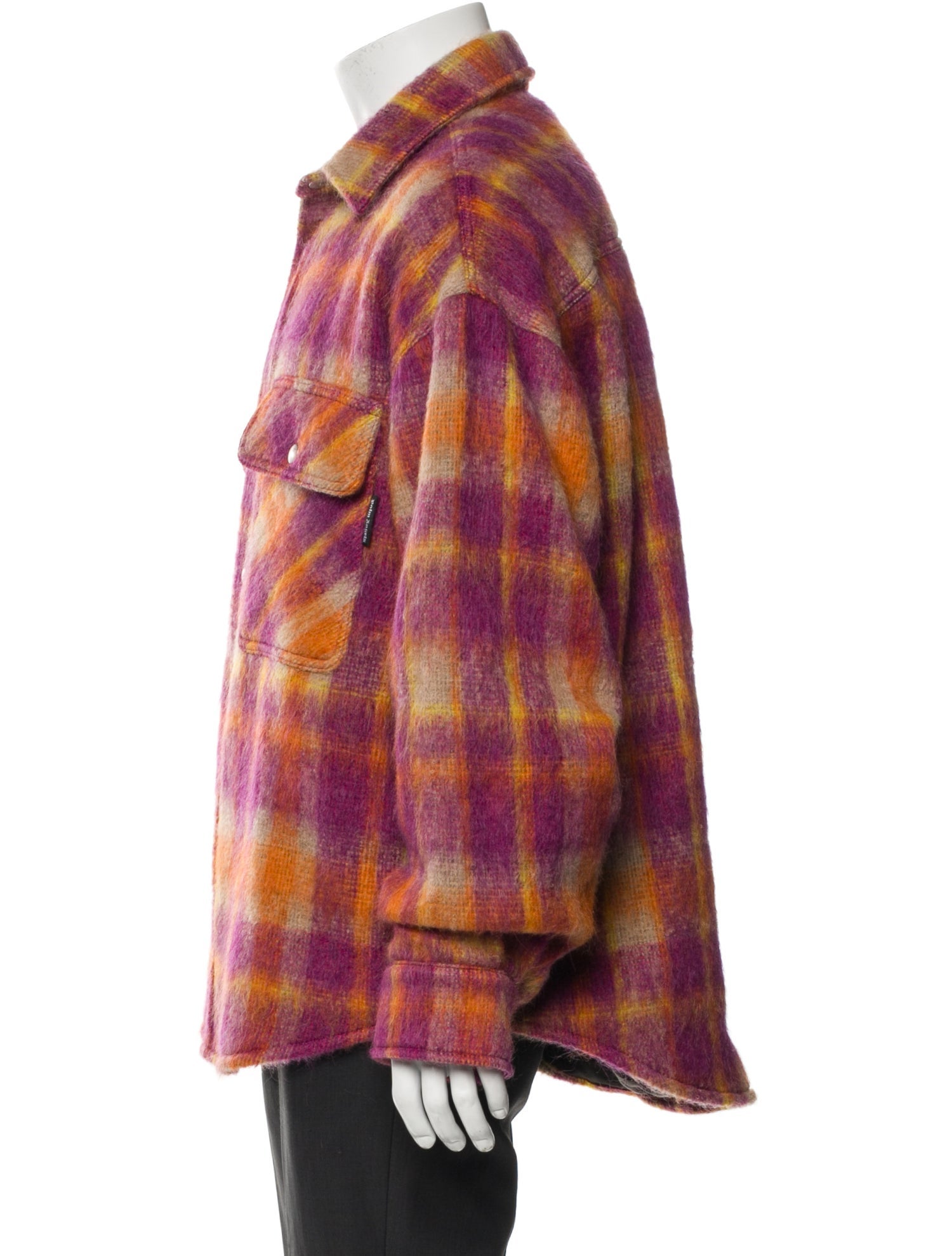 Palm Angels Virgin Wool Plaid Print Trucker Jacket w/ Tags