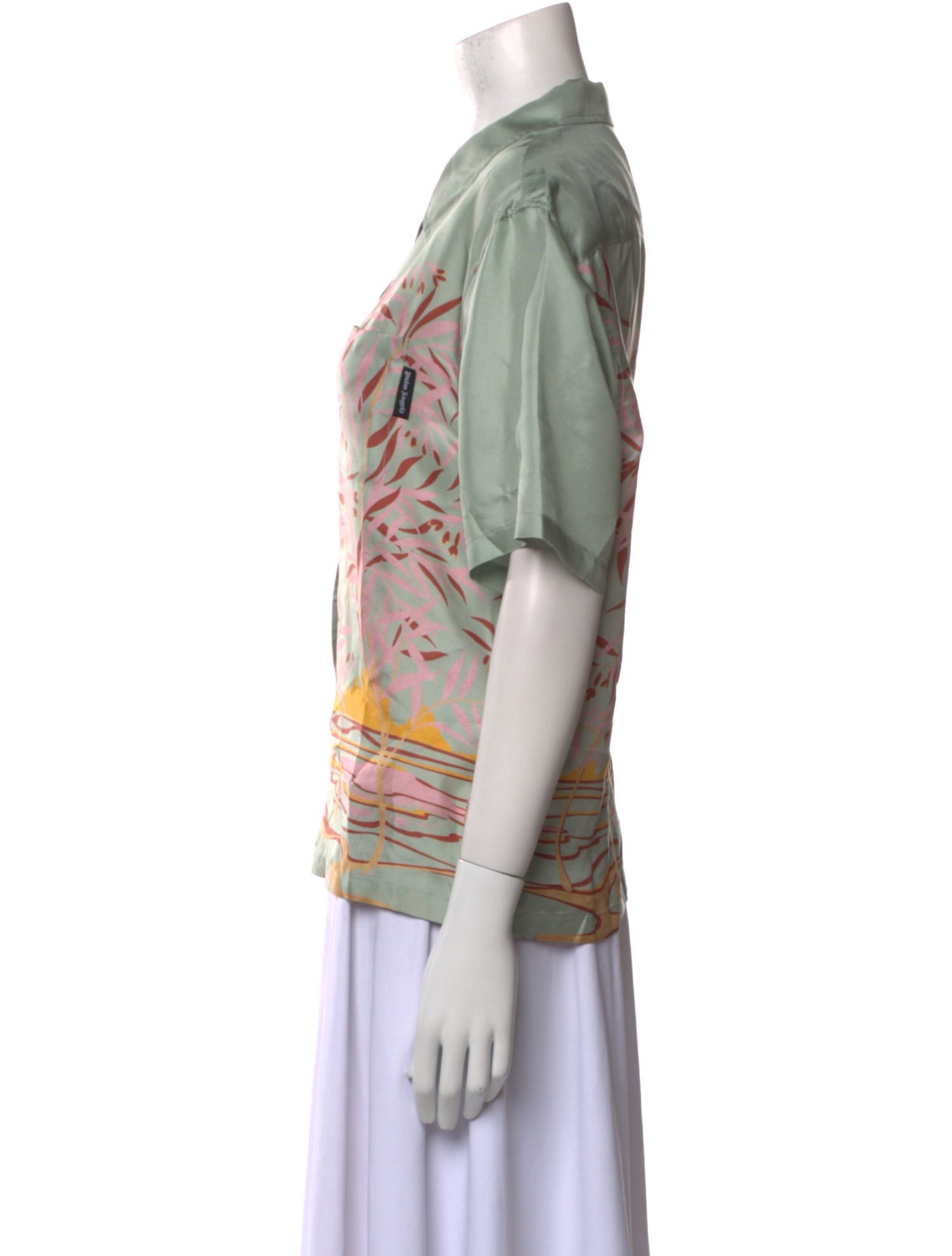 Palm Angels Silk Printed Button-Up Top