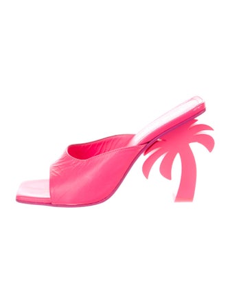 Palm Angels Leather Printed Slides