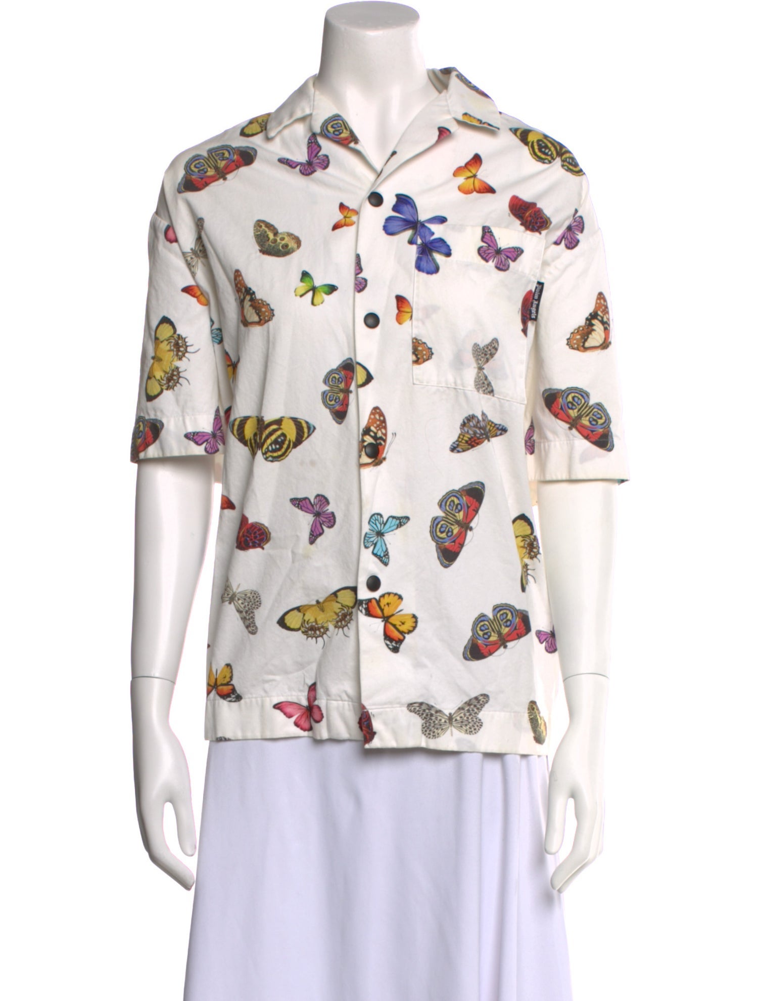 Palm Angels Printed Short Sleeve Button-Up Top