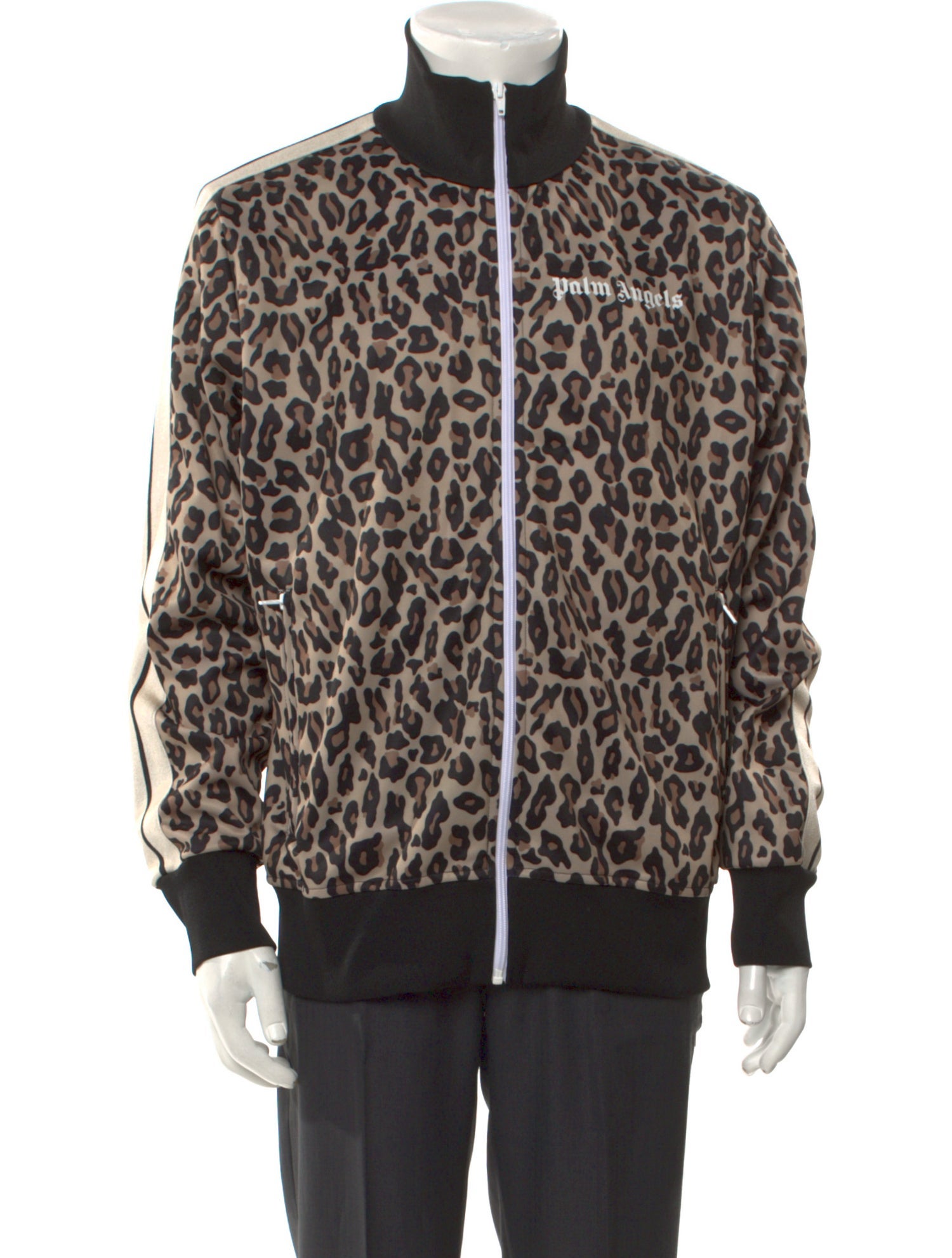 Palm Angels Animal Print Mock Neck Cardigan