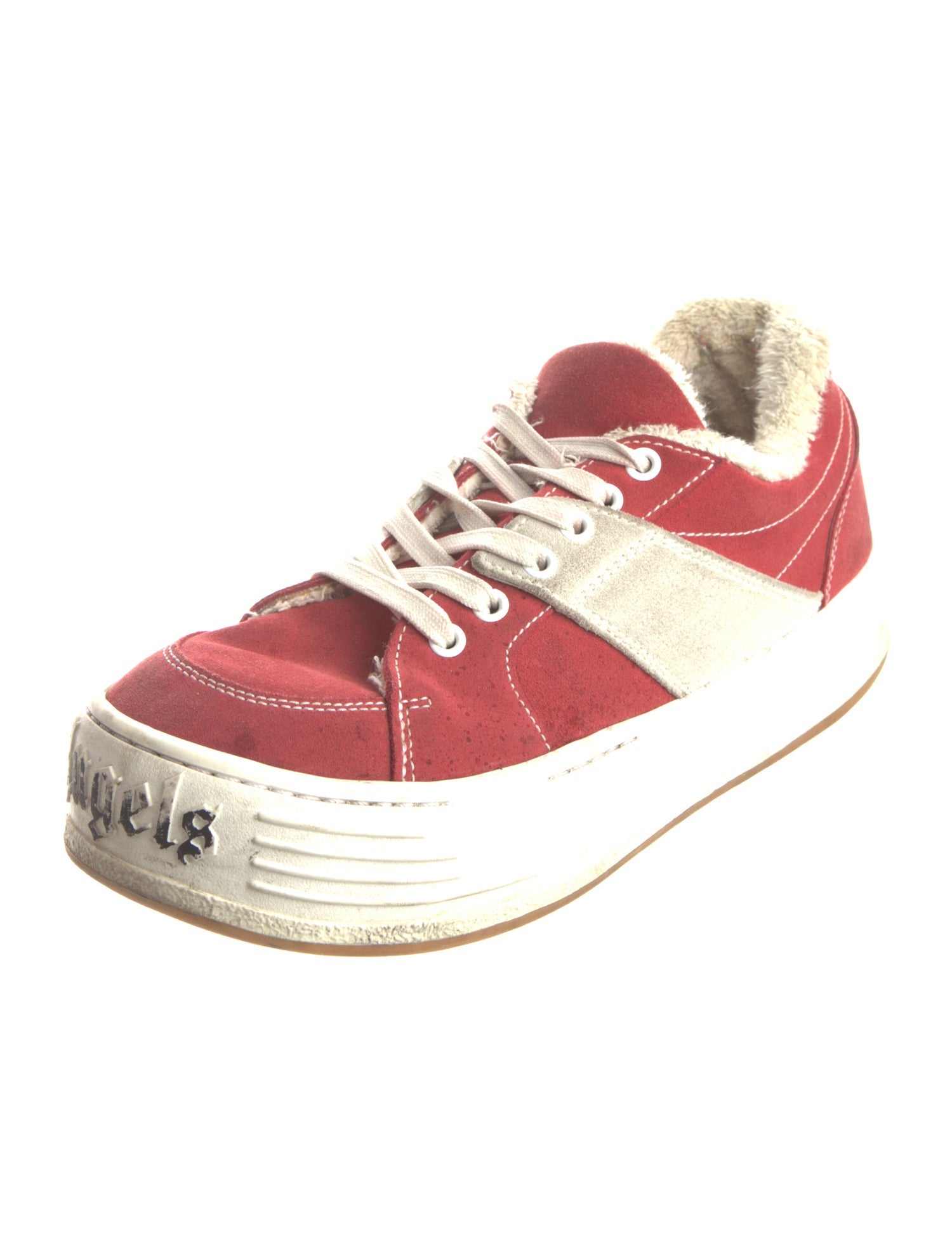 Palm Angels Suede Colorblock Pattern Chunky Sneakers