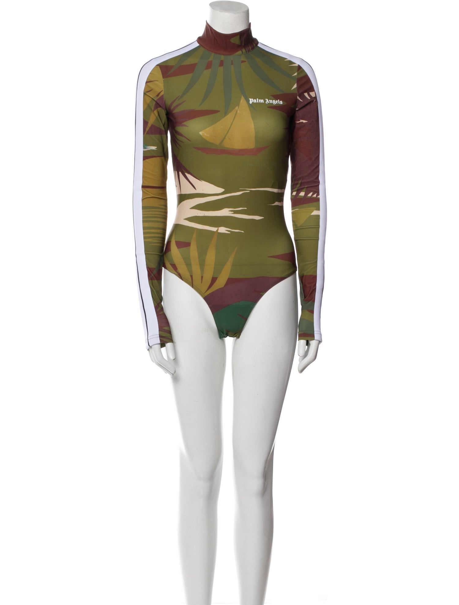 Palm Angels Floral Print Turtleneck Bodysuit