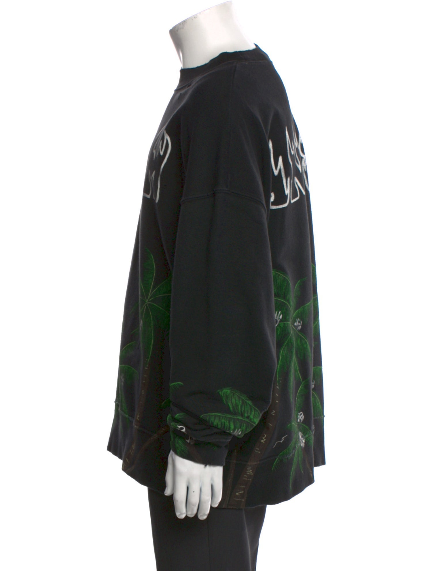 Palm Angels Graphic Print Crew Neck Sweatshirt