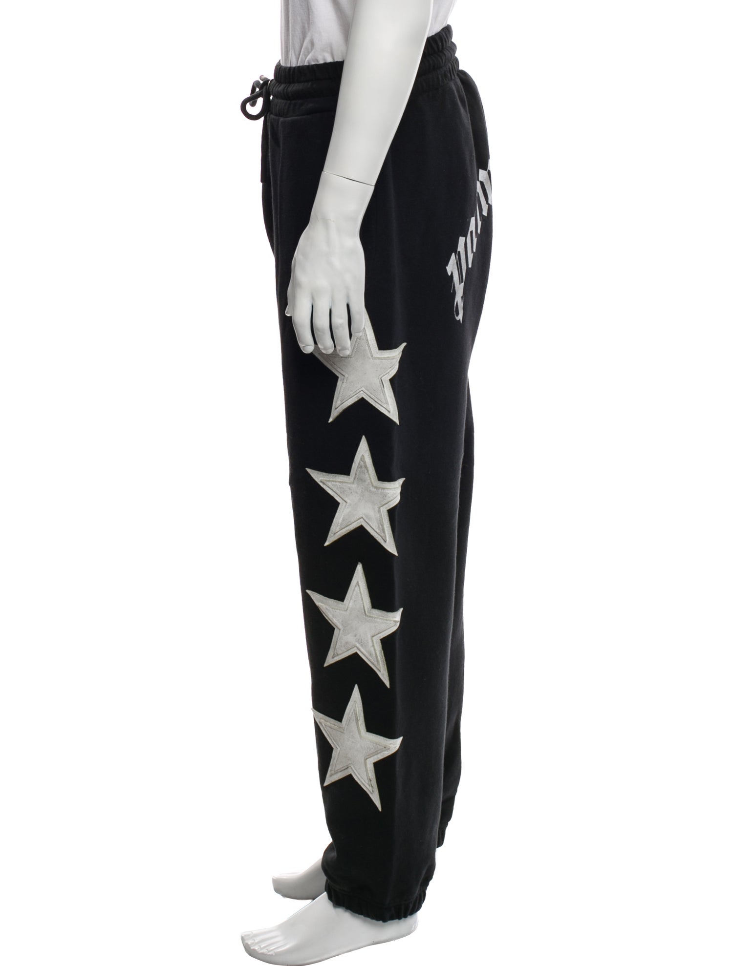 Palm Angels Graphic Print Leather Trim Embellishment Lounge Bottoms w/ Tags