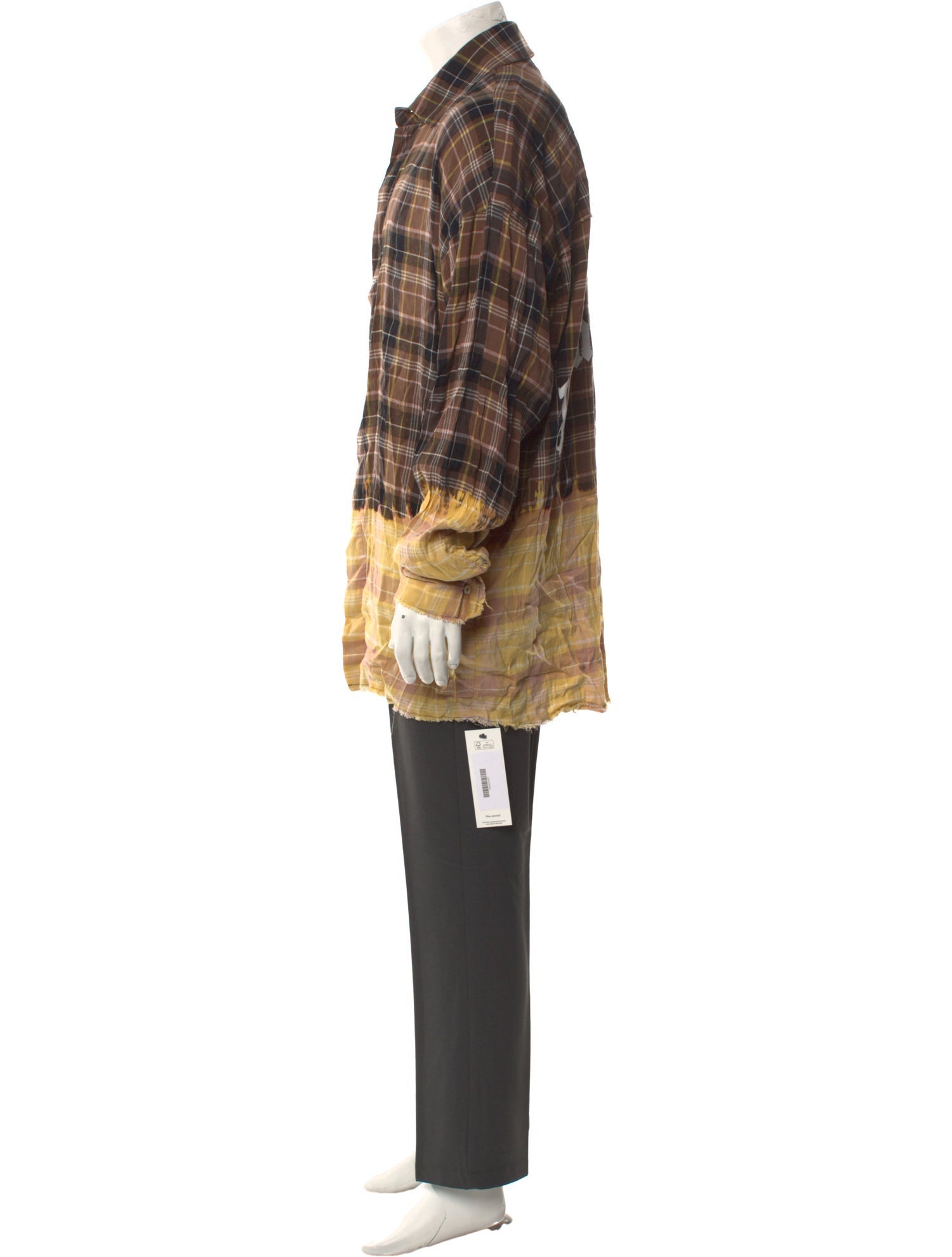 Palm Angels Linen Plaid Print Shirt