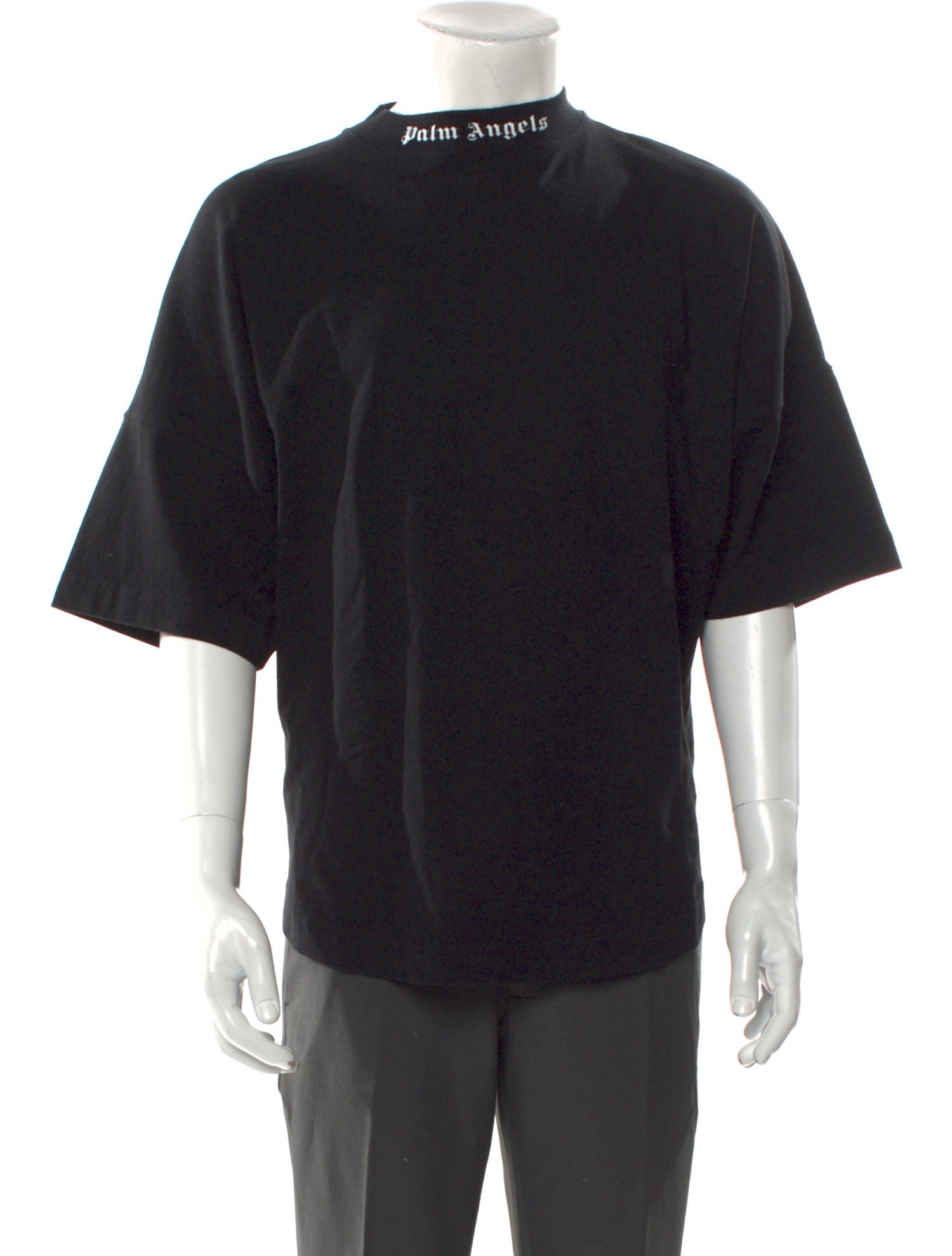 Palm Angels Graphic Print Mock Neck T-Shirt