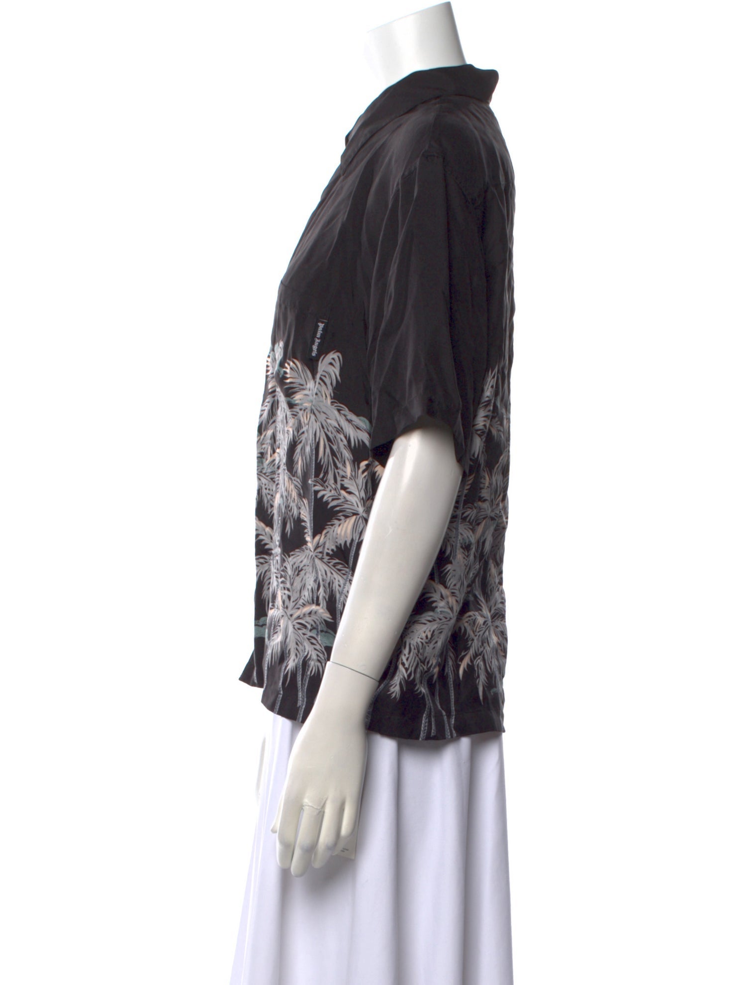Palm Angels Silk Printed Button-Up Top
