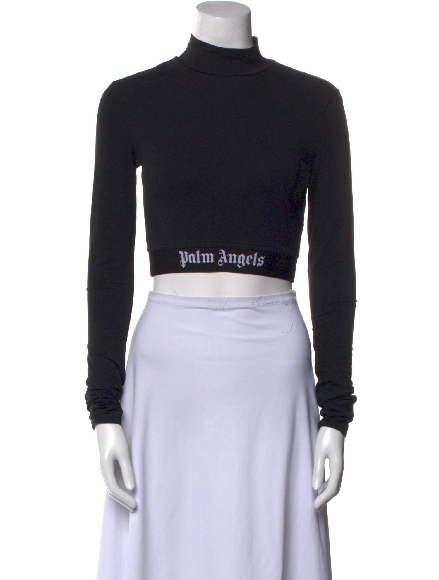 Palm Angels Turtleneck Long Sleeve Crop Top