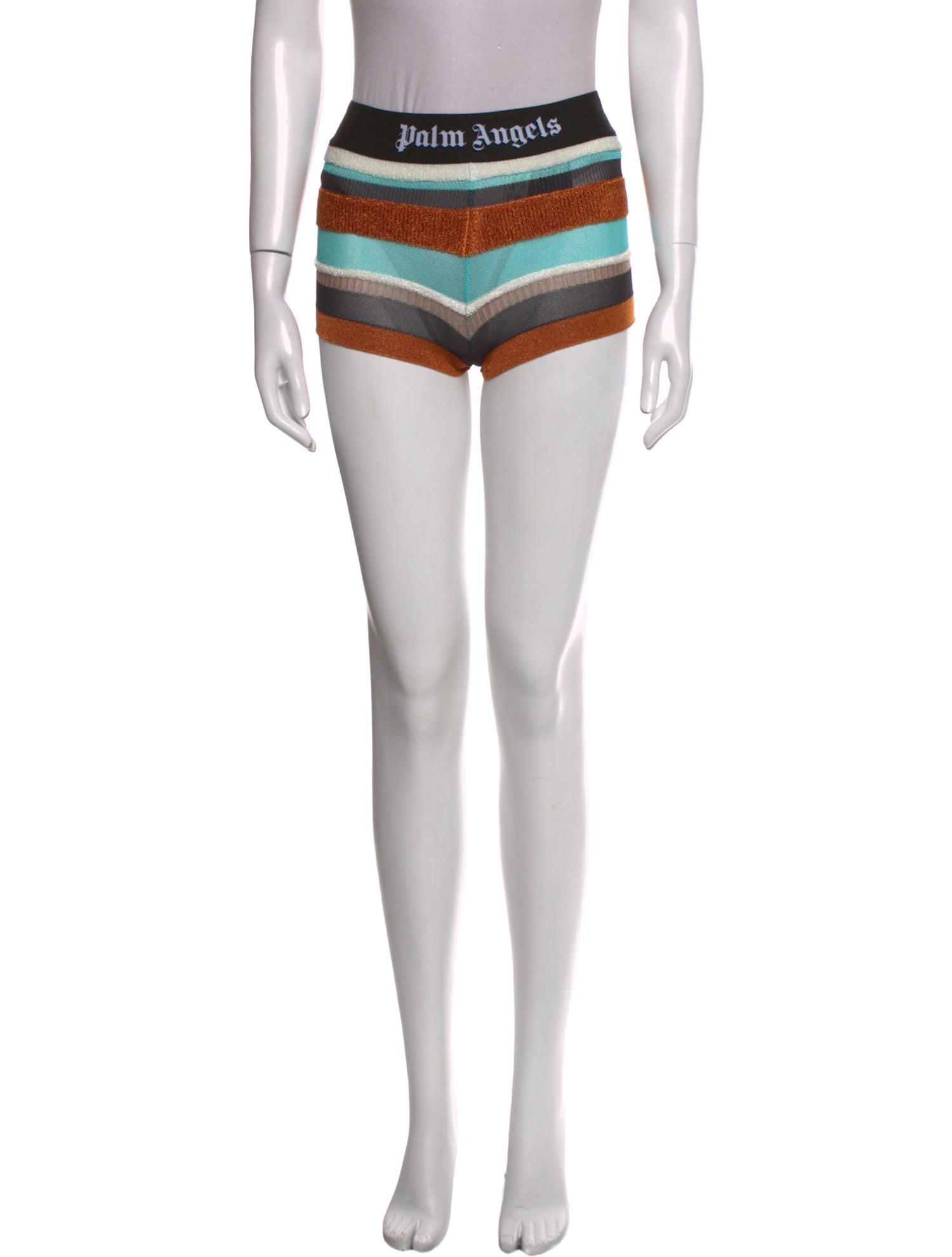 Palm Angels Striped Mini Shorts