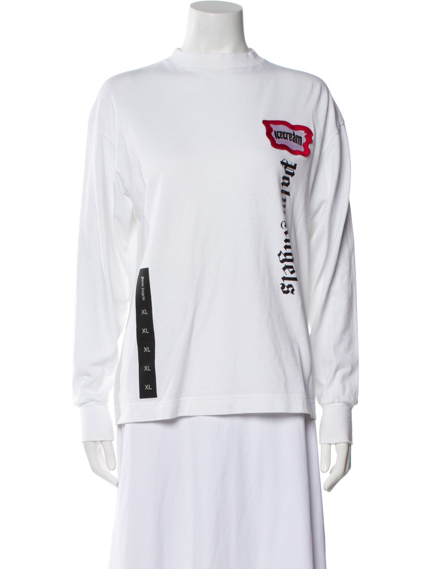 Palm Angels Graphic Print Mock Neck Sweatshirt