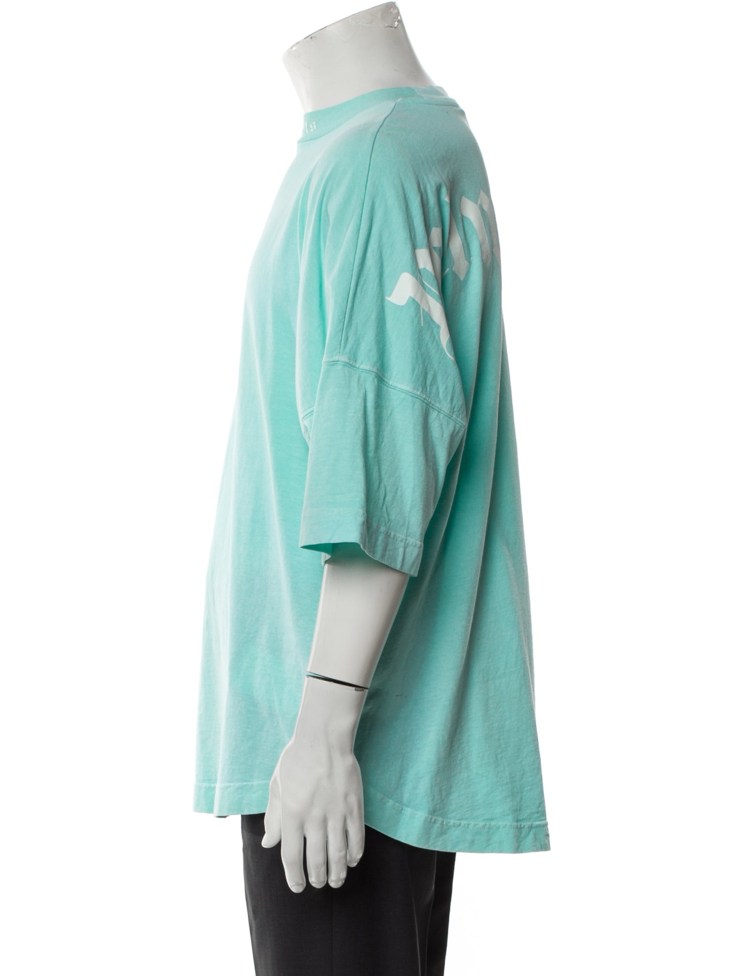 Palm Angels Mock Neck Three-Quarter Sleeve T-Shirt