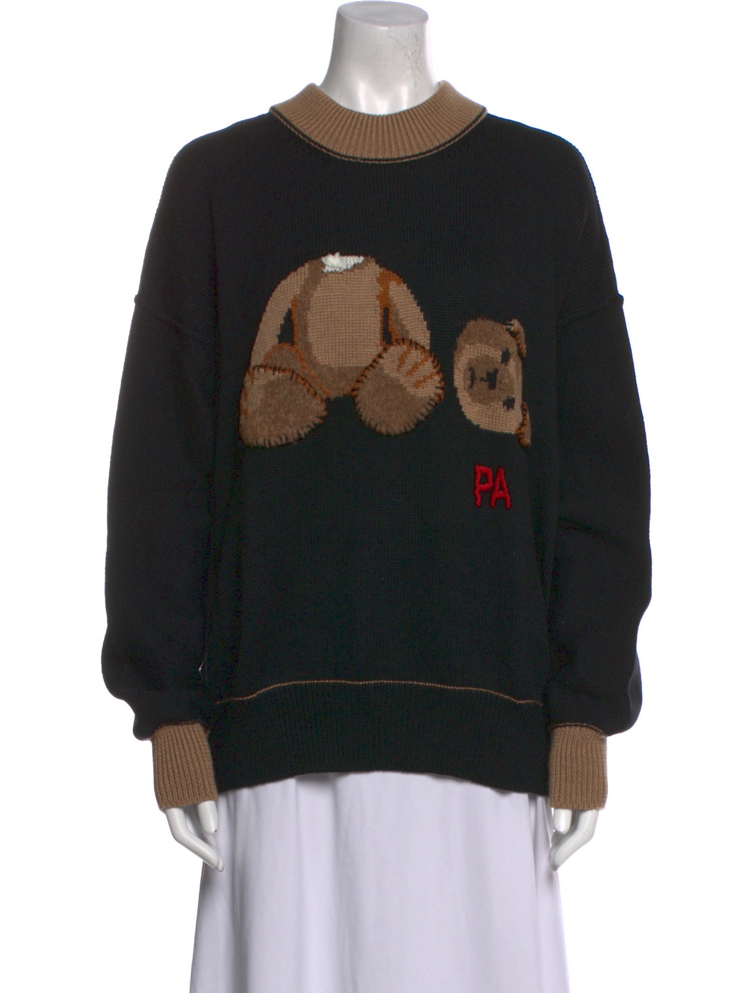 Palm Angels Virgin Wool Graphic Print Sweater