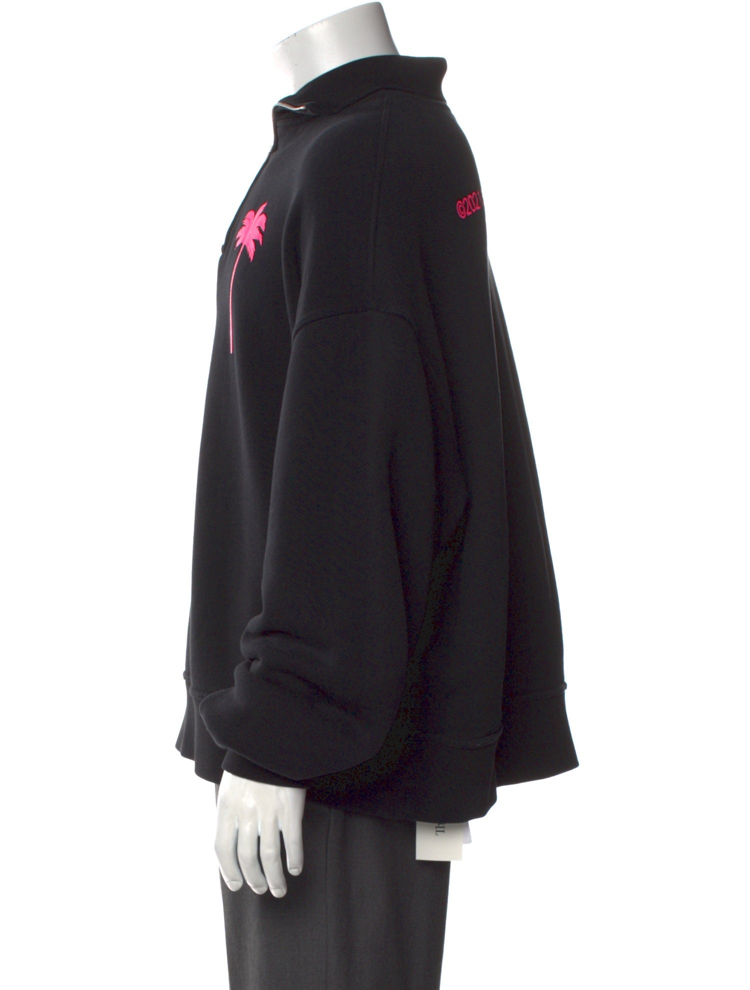 Palm Angels Graphic Print Collar Sweatshirt