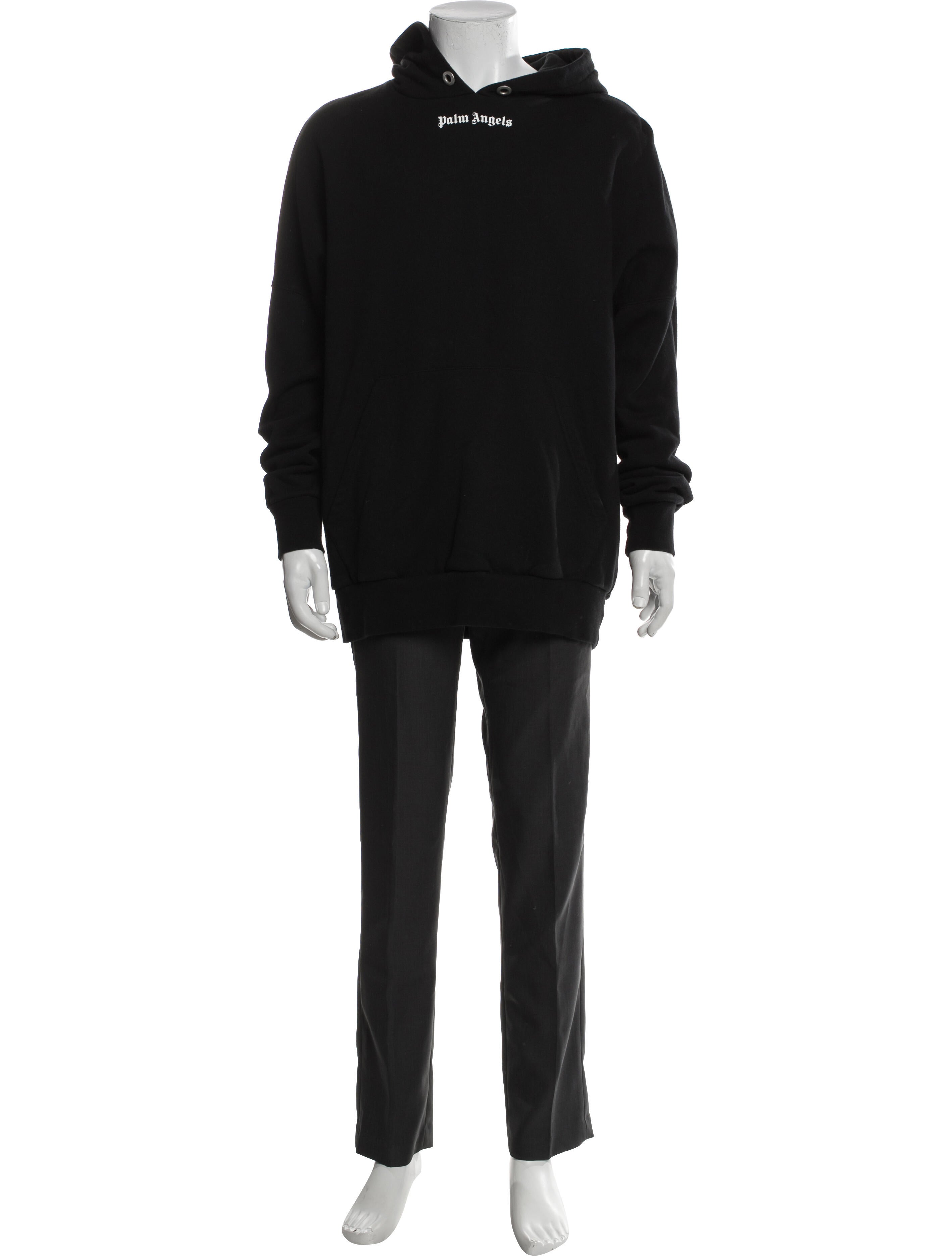 Palm Angels Signature Logo Crew Neck Hoodie