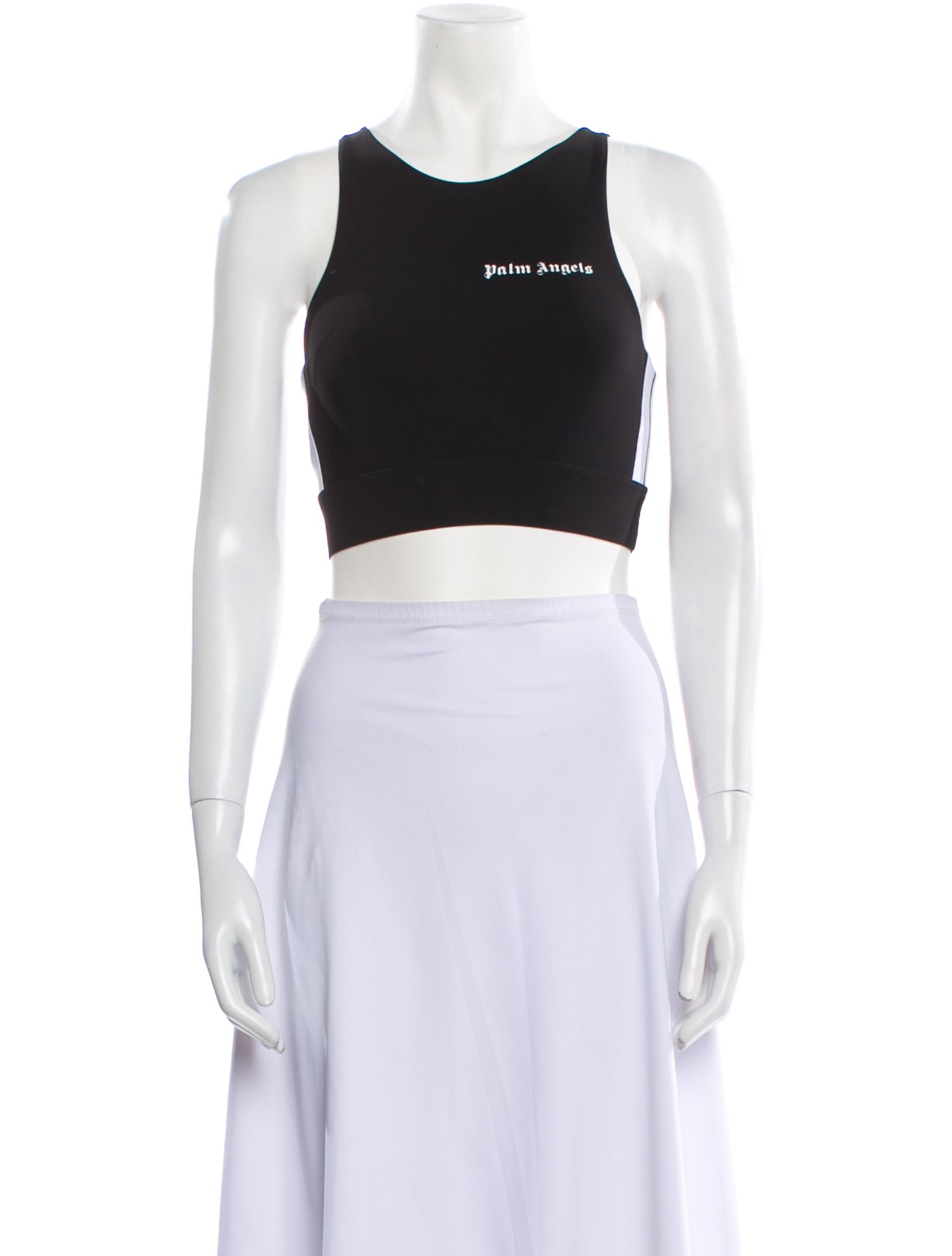 Palm Angels Nylon Scoop Neck Crop Top