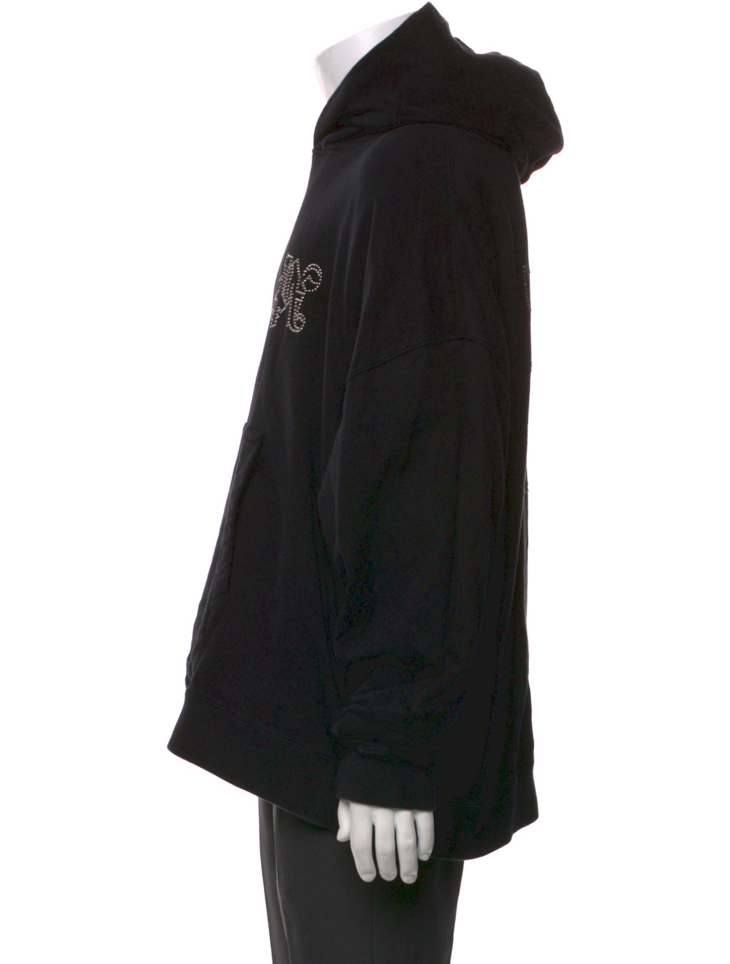 Palm Angels Graphic Print Mock Neck Hoodie