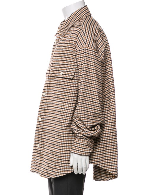 Palm Angels Plaid Print Puffer Coat