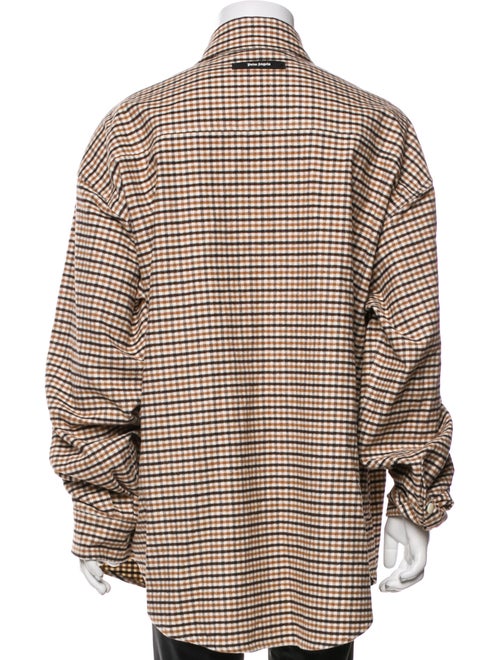 Palm Angels Plaid Print Puffer Coat