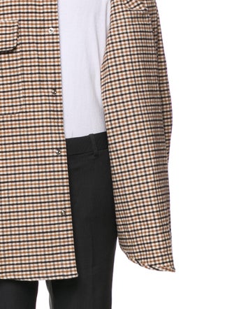 Palm Angels Plaid Print Puffer Coat