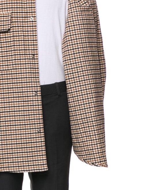 Palm Angels Plaid Print Puffer Coat