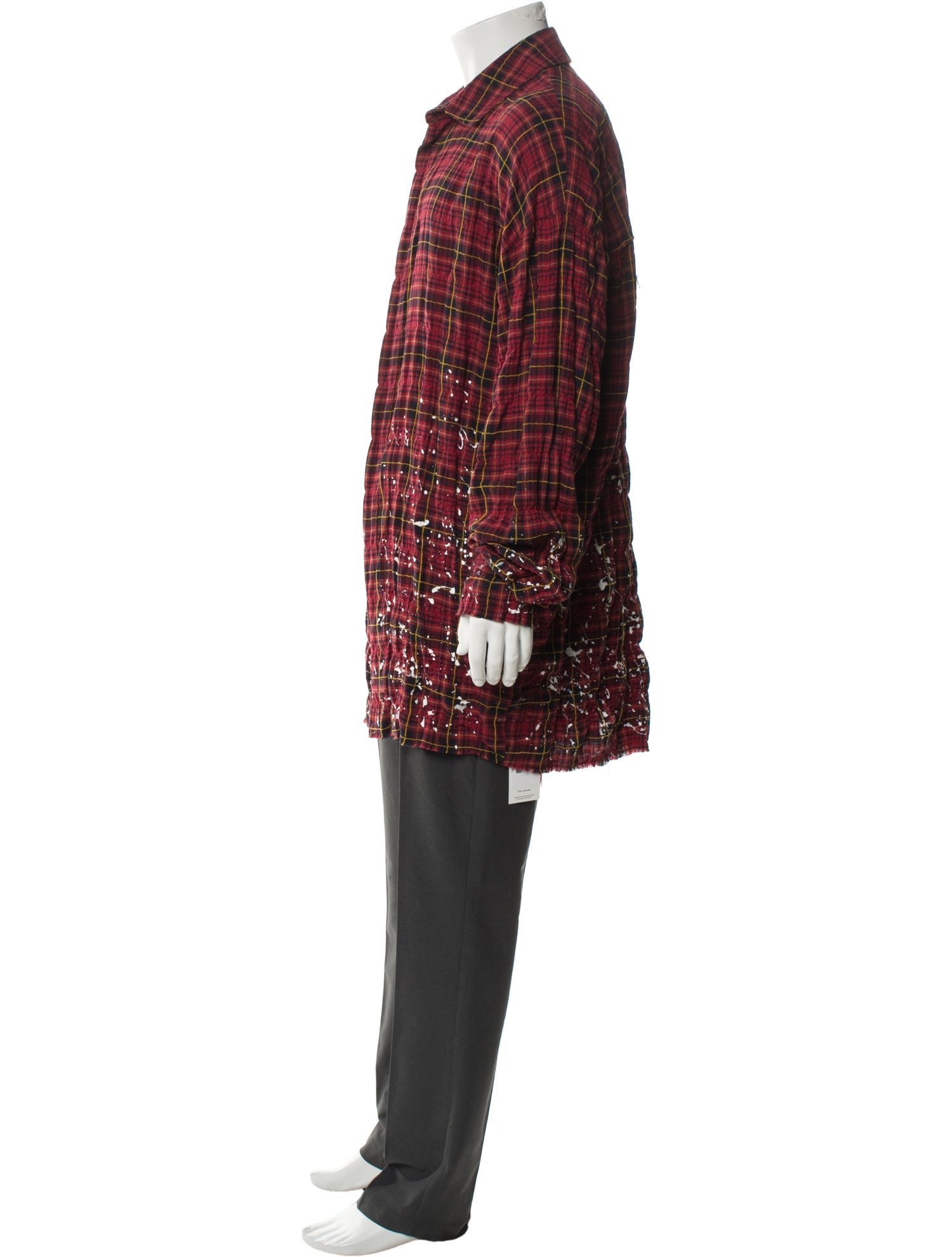 Palm Angels Plaid Print Long Sleeve Shirt